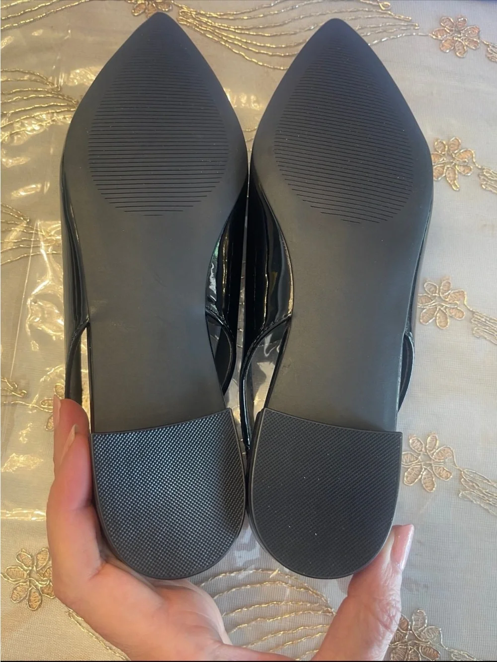 NWB madden girl women’s deviin pointed toe slingback flats black size 7.5